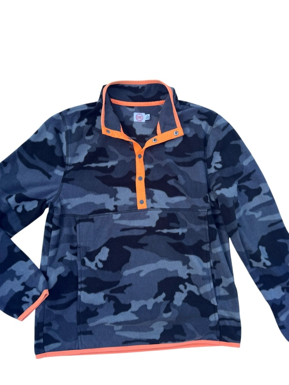 wonder nation Navy Camo Pullover with Orange Trim Sz 14/16 kids